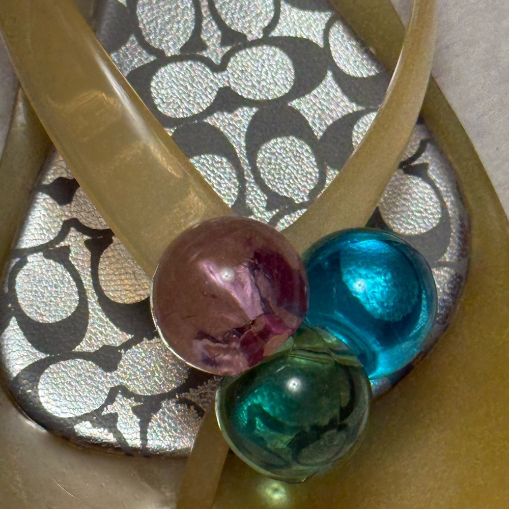 Coach Madlena Jelly Sandals with Silver and Multicolor Accents - Picture 3 of 6